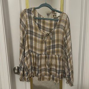 3 for $30 | A’Beautiful Soul Plaid Babydoll Top